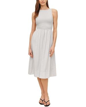 Bella Dahl Mixed Crewneck Midi Dress - White