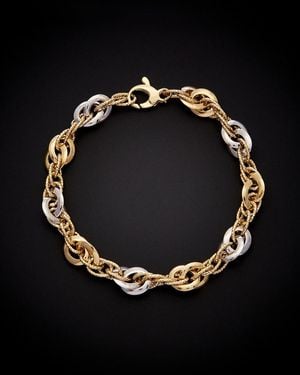 Italian Gold 14k Two-tone Bracelet - Black