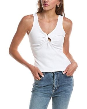 Bardot Mason Ribbed Tank Top - White