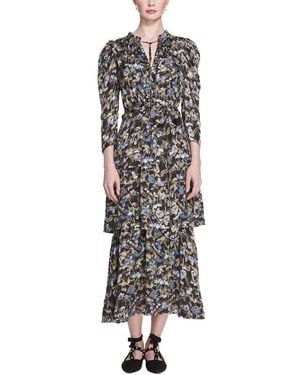 Marchesa Juniper Midi Dress - Blue