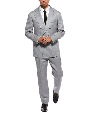 Brunello Cucinelli 2Pc Linen Suit - Gray