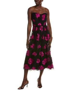 ML Monique Lhuillier Perle Cocktail Dress - Red