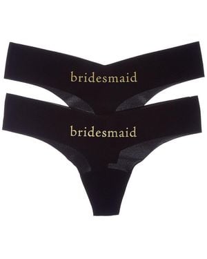Commando 2Pk Applique Thong - Black