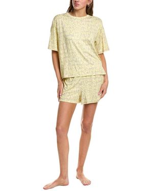 DKNY 2Pc Pyjama Boxer & Shirt Set - Yellow
