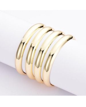 Adornia Plated 4-Bangle Bracelet Set - White