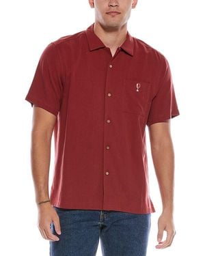 Tommy Bahama Grape Minds Drink Alike Silk Camp Shirt - Red