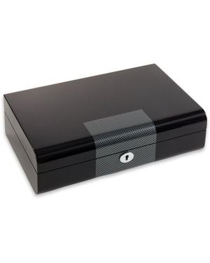 Bey-berk Carbon Fiber Design 10-Watch Storage Case With Lock Closure - Black
