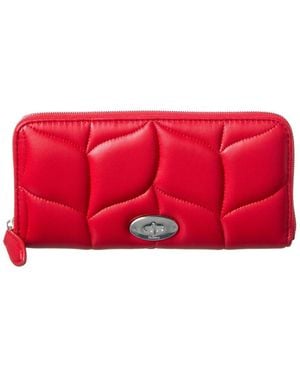 Mulberry Softie Leather Zip Around Wallet - Red