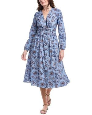 10 Crosby Derek Lam Valerie Long Sleeve Twist Front Dress - Blue