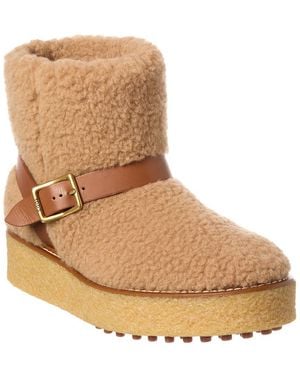 Tod's Tods Flatform Wool Boot - Natural