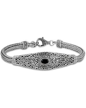 Samuel B. 1.00 Ct. Tw. Onyx Bracelet - White