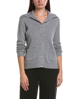 Bruno Magli Merino Wool Epaulet Jumper Jacket - Grey