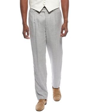 Brunello Cucinelli Linen, Wool, & Silk-Blend Pant - Grey