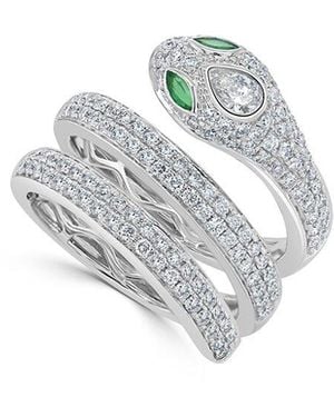 Sabrina Designs 14K 1.24 Ct. Tw. Diamond & Emerald Snake Wrap Ring - White