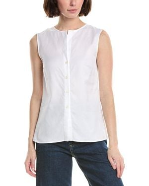 Eleventy Collarless Sleeveless Shirt - White