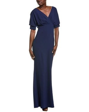 Badgley Mischka Off-the-shoulder Dolman Gown - Blue