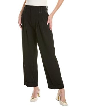 Ganni Loose Fit Mid-waist Pleat Pant - Black