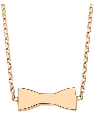 Amorium 18K Rose Vermeil Cz Bow Tie Necklace - Metallic