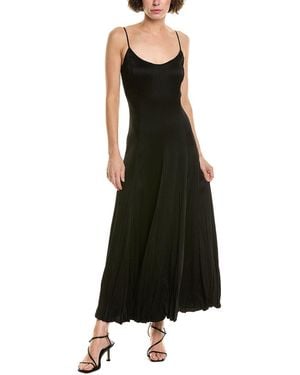 Michael Kors Jamison Crushed Charmeuse Midi Dress - Black