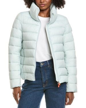 Save The Duck Eleonora Short Basic Funnel Neck Jacket - Blue