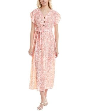 Marion Tie Waist Midi Dress - Pink