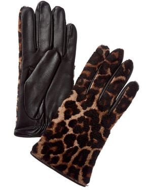 Portolano Tech Cashmere-Lined Leather Gloves - Black