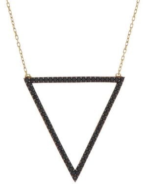 Amorium 18K Over Cz Triangle Necklace - White