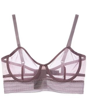 Else Bare Underwire Full Cup Longline Bra - Purple