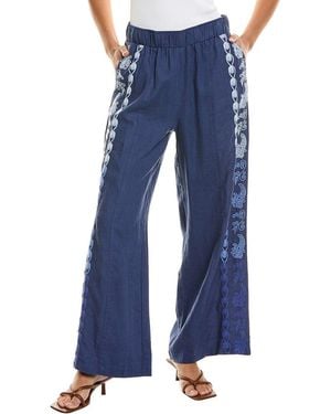 Johnny Was Laura Linen Pant - Blue