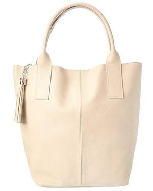 Italian Leather Tote - Natural