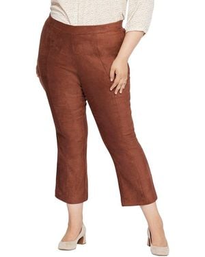NYDJ Plus Suede Pull-on Slim Bootcut Jean - Brown
