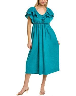 Trina Turk Play Linen Midi Dress - Blue
