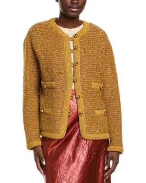 St. John Textured Wool-Blend Jacket - Orange