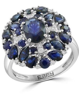 Effy Fine Jewelry 14K 4.99 Ct. Tw. Diamond & Sapphire Ring - Blue