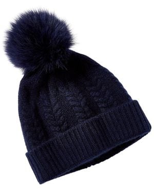 Sofiacashmere Sofiacashmere Cable Cashmere Hat - Blue