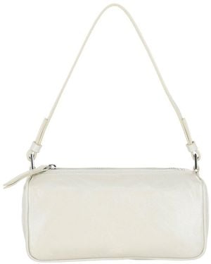 BY FAR Eva Creased Leather Shoulder Bag - Natural