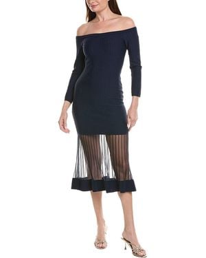 black sweater knit dress VENUS Bell Sleeve Sweater Dress | Jet Black main image 1