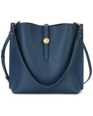 Tiffany & Fred Paris Smooth Leather Shoulder Bag - Blue