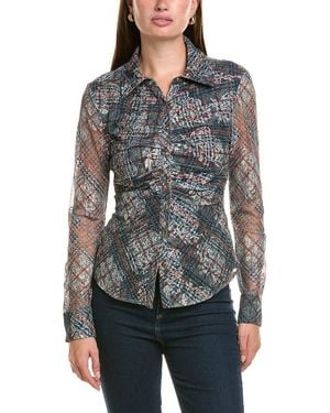Ramy Brook Plaid Hamilton Top - Gray