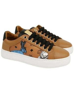 MCM Coated Canvas Trainer - Brown