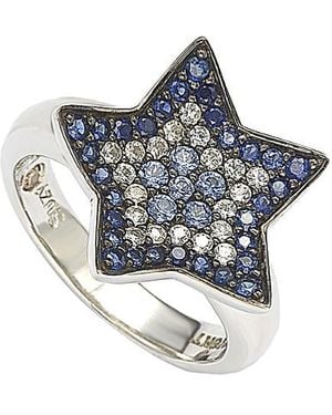 Suzy Levian Silver 0.58 Ct. Tw. Sapphire Ring - Metallic