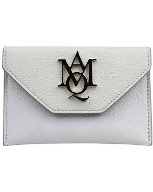 McQueen Leather Card Holder - Gray