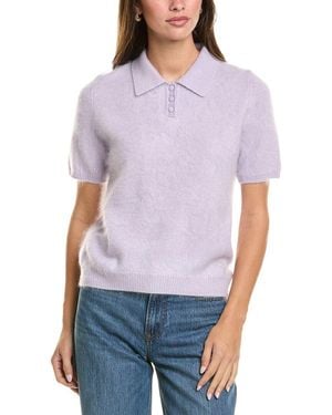 Rag & Bone Jada Brushed Cashmere Polo Sweater - Purple