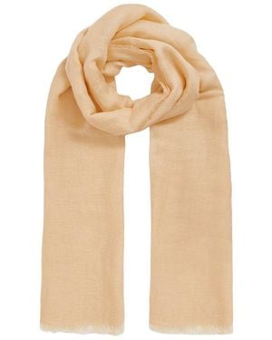 Reiss Viola Plain Linen-Blend Scarf - Natural