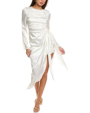 AIIFOS Christy Silk-blend Mini Dress - White