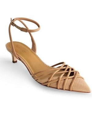 Bernardo Minu Leather Kitten Heel Pump - Metallic