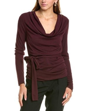 Nicholas Demitria Scarf Cowl Neck Top - Red