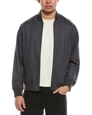 Theory Clean Wool-blend Bomber Jacket - Grey