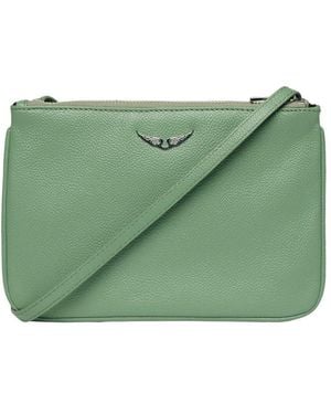 Zadig & Voltaire Duo Wings Grained Leather Crossbody - Green