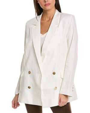 Nicholas Ayla Double-breasted Linen Blazer - White